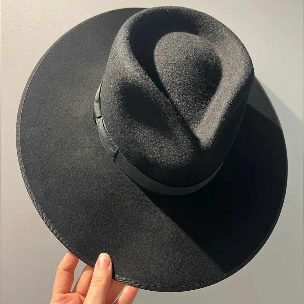 LACK OF COLOR - BLACK NOIR RANCHER FEDORA HAT - Picture 7 of 12